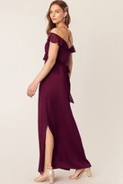 Thumbnail for your product : Oasis Burgundy Ruffle Satin Maxi Dress
