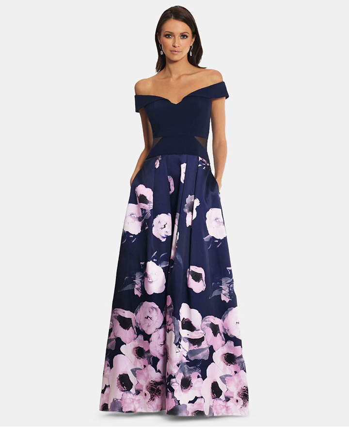 xscape black floral dress