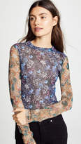 Thumbnail for your product : Yigal Azrouel Floral Printed Stretch Mesh Top