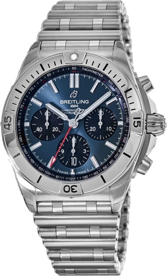 Breitling Chronomat B01 42 Chronograph Blue Dial Stainless Steel Men's Watch AB0134101C1A1