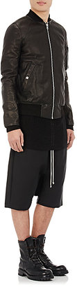 Rick Owens Men's Leather Bomber Jacket