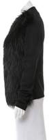 Thumbnail for your product : Elie Saab Fur-Paneled Long Sleeve Cardigan w/ Tags Black Fur-Paneled Long Sleeve Cardigan w/ Tags