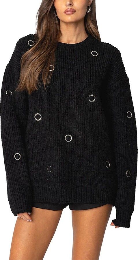 Edikted Ellia Grommet Oversized Sweater
