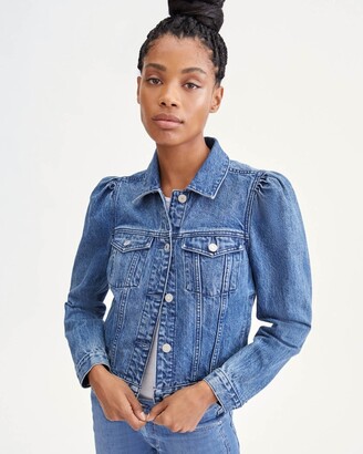 7 For All Mankind Puff Sleeve Jean Jacket in Chambers - ShopStyle