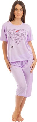 i-Smalls Ladies Pyjama Set Heart Love Ultra Soft Cotton (XL) Lavender