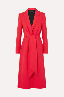 Roland Mouret Hollywell Belted Wool-crepe Coat - Red