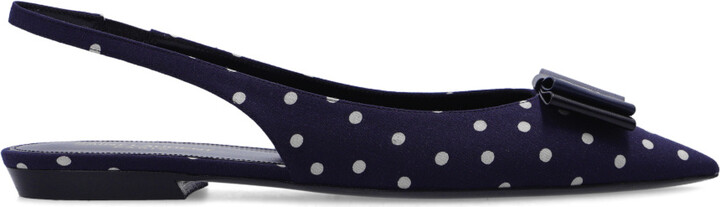 White clogs with blue polka dot band and 13 cm heel K9401 POIS BLE Made in Italy Schoenen damesschoenen Klompen & Muilen 