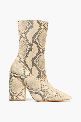 Yeezy Roccia Messa Snake-effect Leather Ankle Boots
