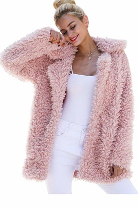 plus size pink fur jacket