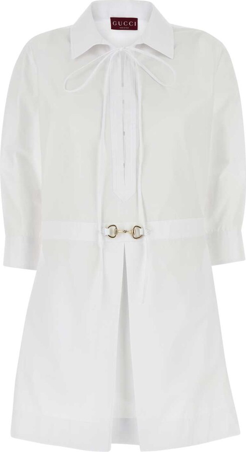 Gucci White Poplin Shirt Dress