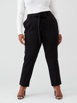 Thumbnail for your product : V By Very Curve Value Tie Waist Tapered Trouser Black