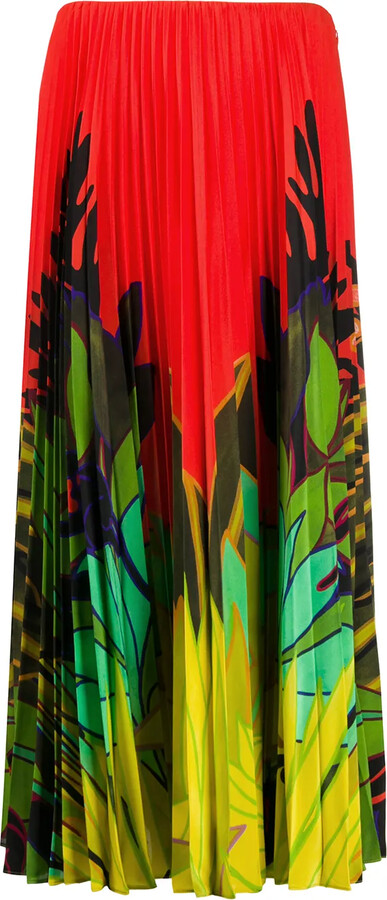 Valentino Garavani Mirrored Monkeys Forest pleated skirt