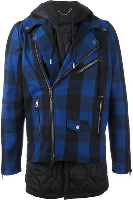 Diesel Black Gold 'Jethron' hybrid tartan jacket - men - Cotton/Polyester/Rayon/Wool - 50