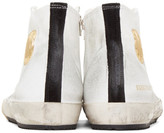 Thumbnail for your product : Golden Goose White and Grey Canvas Francy Sneakers