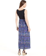 Thumbnail for your product : Elementz Petite Sleeveless Colorblocked Printed Maxi Dress