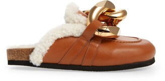 J.W.Anderson Chain Link Genuine Shearling Loafer Mule