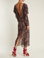 Thumbnail for your product : ATTICO Livia Rose-print Silk-chiffon Dress - Black Print