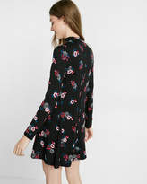 Thumbnail for your product : Express Floral Print Cut-Out Trapeze Choker Dress