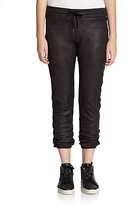Thumbnail for your product : Monrow Perforated Faux Leather Track Pants