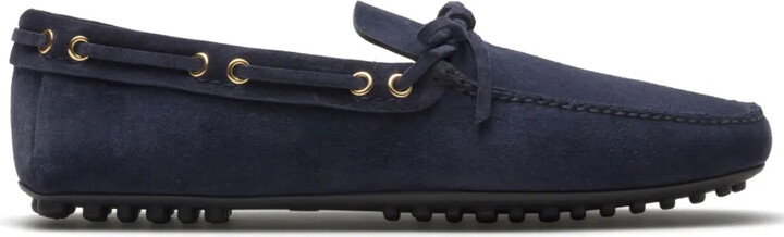 Car Shoe Bow-Detail Suede Driving Shoes