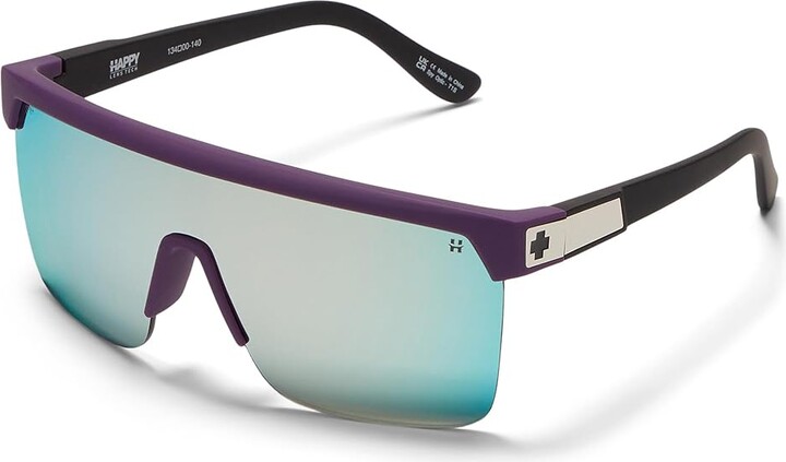 Spy Optic Flynn 5050 Shield Sunglasses Fashion Sunglasses Matte Purple Matte Black/Happy Bronze Platinum Mirror, Grilamid Frames