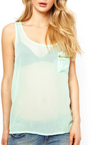 Thumbnail for your product : ChicNova Loose Fit Pure Color Chiffon Tank With Zipper Pocket