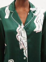 Thumbnail for your product : Olivia von Halle Lila Waltz-print Silk-satin Pyjamas - Green Print