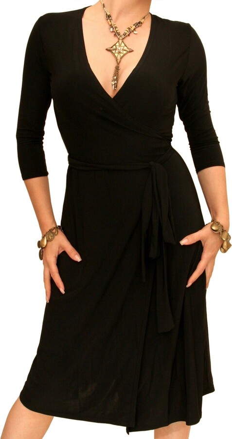 Black Wrap Dress Size 18 | Shop the ...