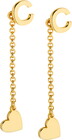 Personalized Planet Women's Initial Earring with Heart Dangle Button Drop Earrings