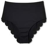Thumbnail for your product : Vanilla Beach Women's Scallop Cheeky High Waist Bikini Bottom