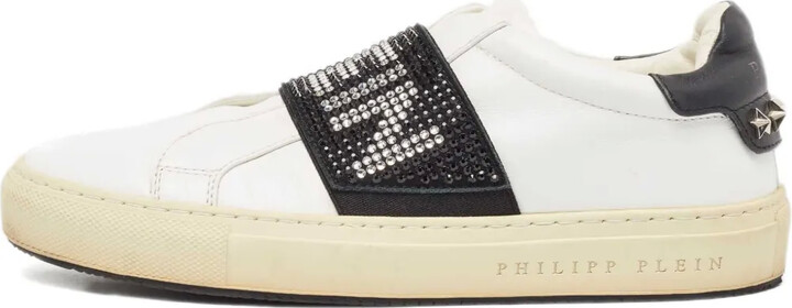 Philipp Plein Crystal-Embellishment Leather Sneakers