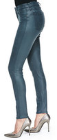 Thumbnail for your product : 7 For All Mankind Seamed Leather Skinny Pants