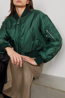 Stella McCartney Vina Cropped Shell Bomber Jacket - Green - ShopStyle