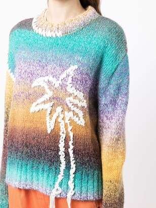 Mira Mikati Palm Tree-Embroidered Gradient Jumper