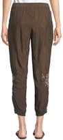 Thumbnail for your product : Johnny Was Vickie Floral-Embroidered Jogger Pants