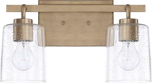 Capital Lighting Greyson Vanity Light in Brass, Size: 2 light