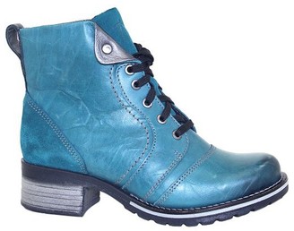 teal leather ankle boots