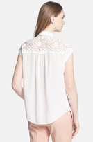 Thumbnail for your product : Rebecca Taylor Lace Yoke Silk Blouse