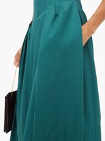 Thumbnail for your product : KHAITE Rita Puffed-skirt Cotton-twill Maxi Dress - Green