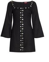 Thumbnail for your product : STAUD Chiara Linen Button Bell-Sleeve Mini Shift Dress
