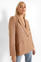 Thumbnail for your product : boohoo Gold Button Double Breasted Blazer