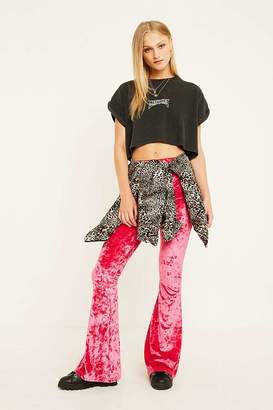 Urban Renewal Vintage Remnants Hot Pink Velvet Flare Trousers