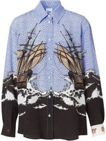 Thumbnail for your product : Burberry Ship-Print Oversized Shirt