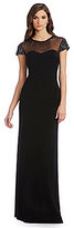 Thumbnail for your product : Vince Camuto Beaded-Sleeve Floor-Length Gown