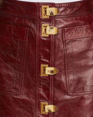 Tory Burch Bianca A-Line Leather Skirt