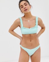Thumbnail for your product : New Look frill bikini bottom in mint green