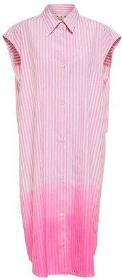 Striped cotton poplin shirt dress