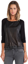 Thumbnail for your product : C&C California Perforated Faux Leather Sweatshirt