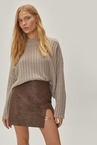 Thumbnail for your product : Nasty Gal Womens Petite Chain Detail Split Hem Mini Skirt - Brown - 12