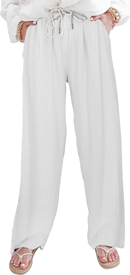 White Linen Beach Pants | Shop the world's largest collection of 